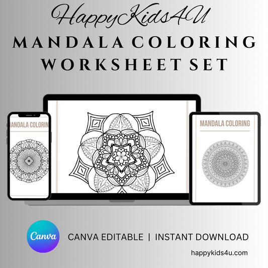 MANDALA COLORING WORKSHEET SET