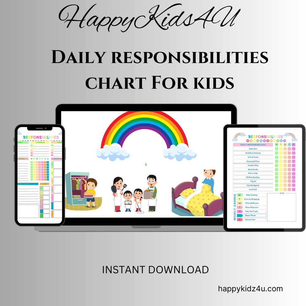 Daily Responsibilities Chart For kids