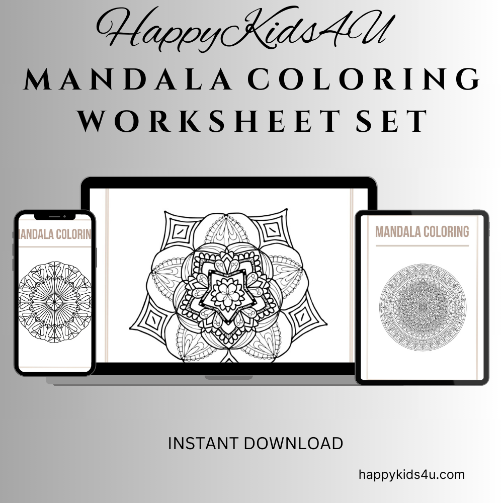 MANDALA COLORING WORKSHEET SET