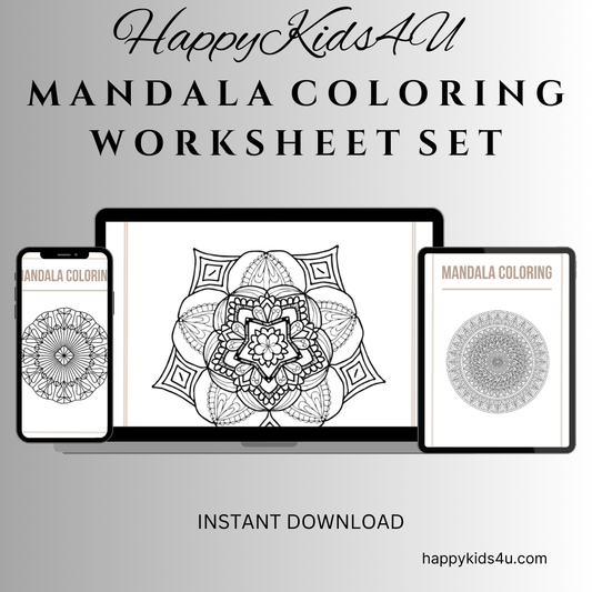 MANDALA COLORING WORKSHEET SET
